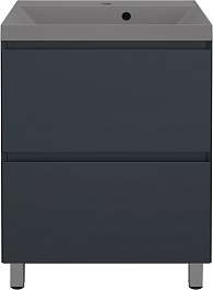 Style Line Тумба под раковину Манхэттен 60 Plus эмаль графит матовая – фотография-4